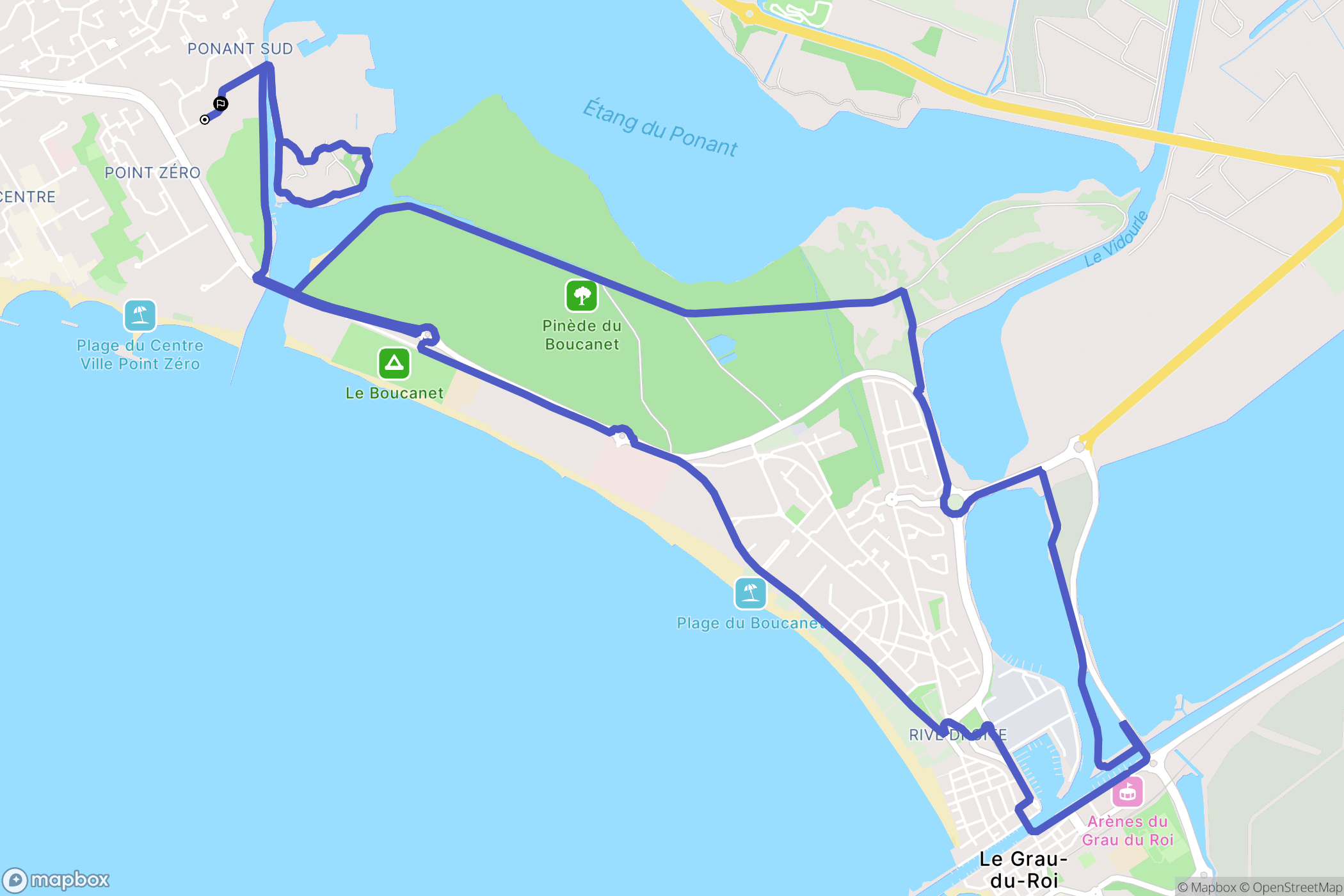 La Grande-Motte : carte du parcours de randonnée - France