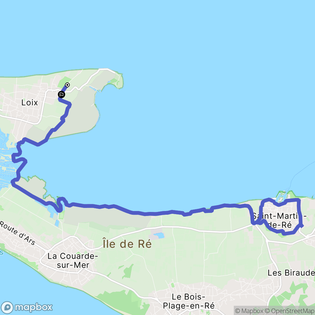 Loix : carte du parcours de randonnée - France
