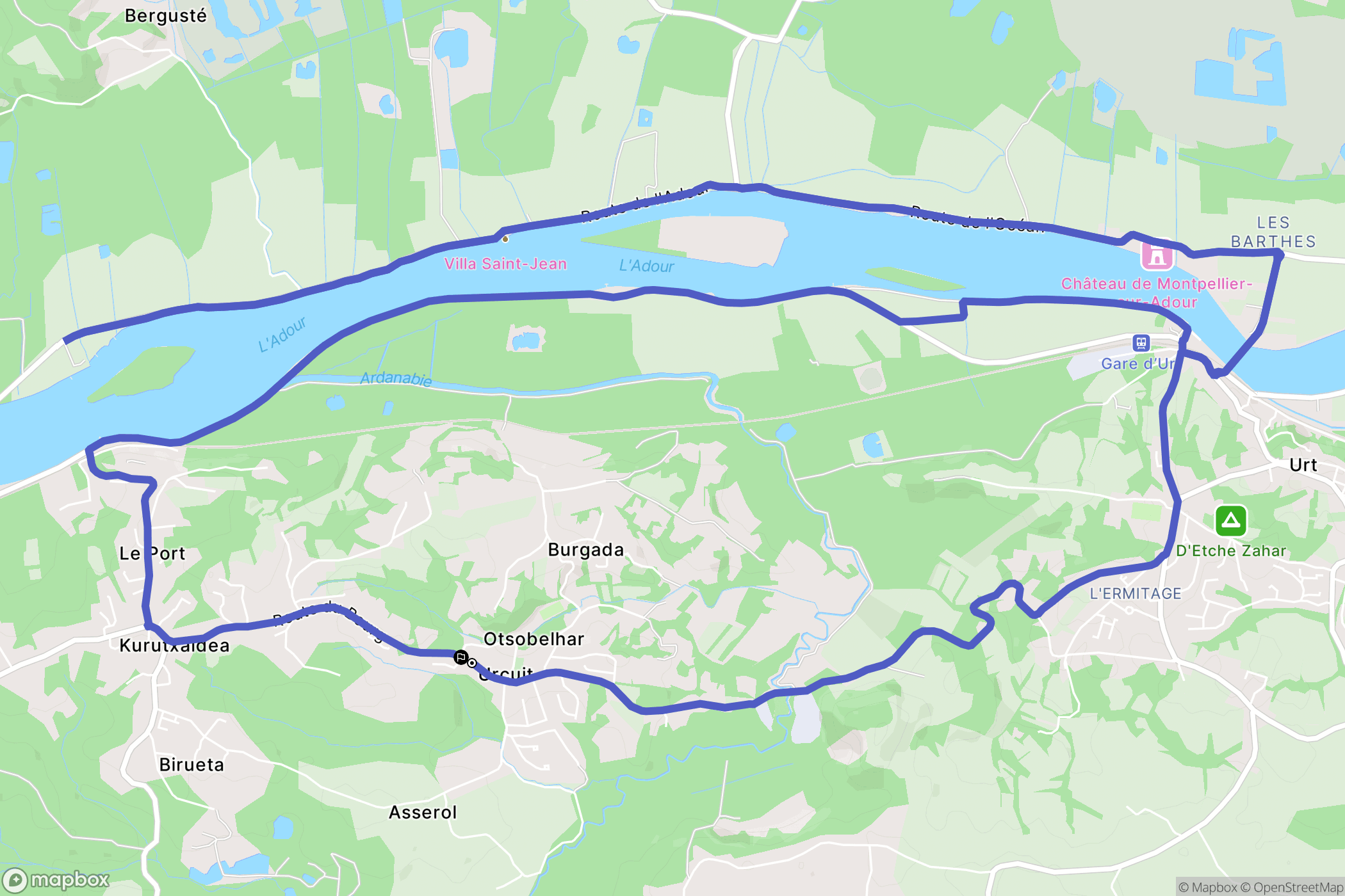 Urcuit : carte du parcours de randonnée - France
