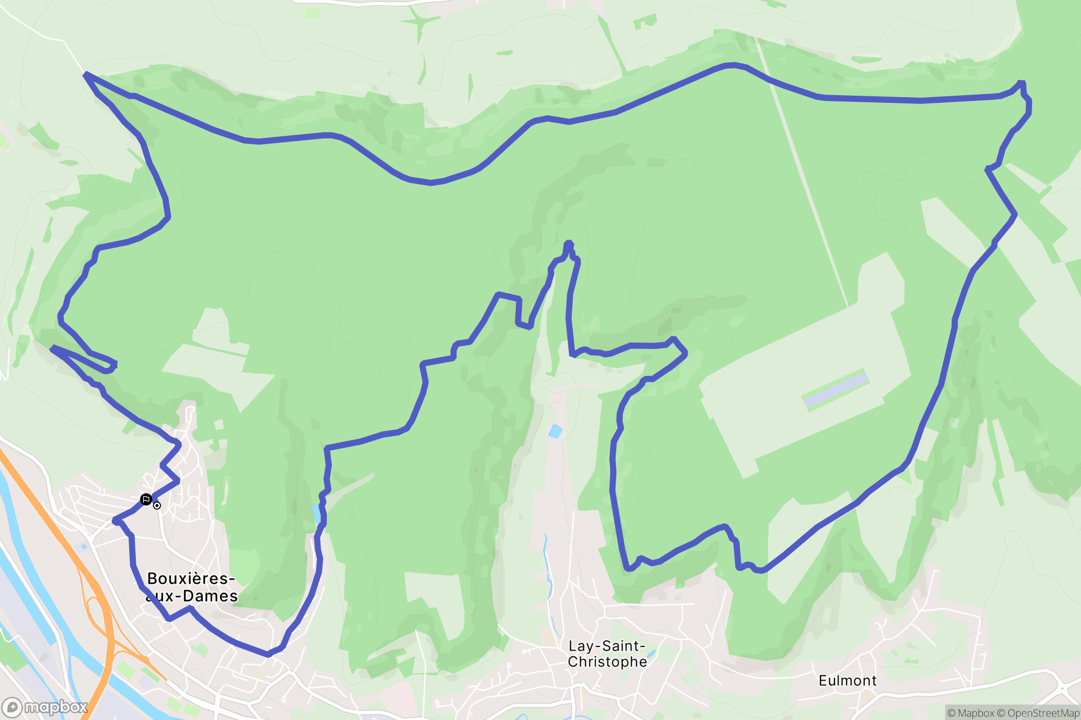 Bouxières-aux-Dames : carte du parcours de randonnée - France