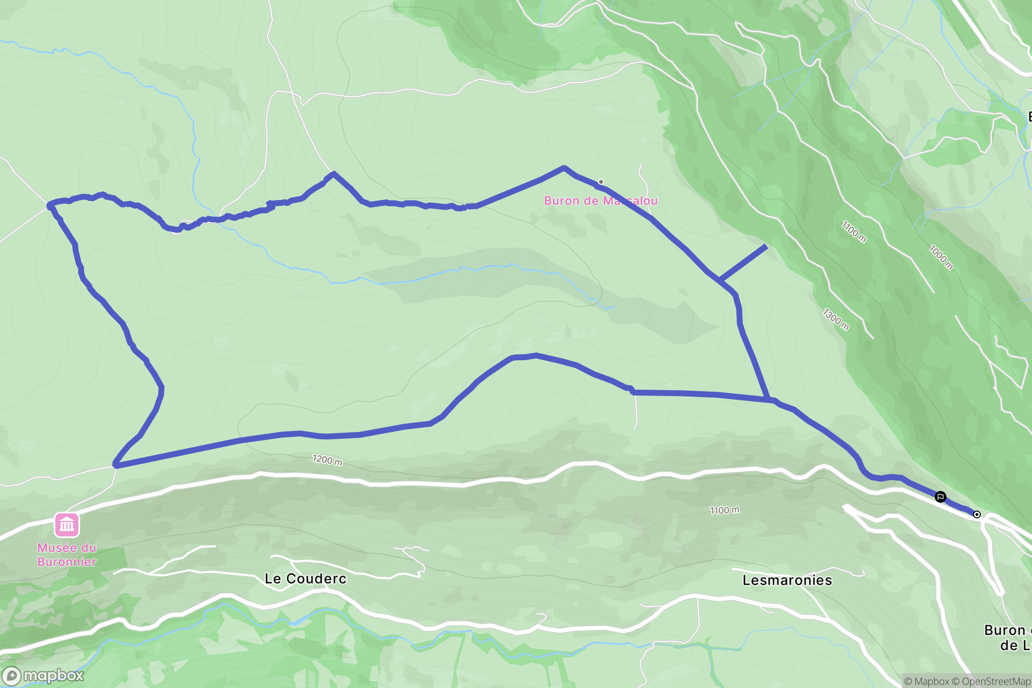 Saint-Paul-de-Salers : carte du parcours de randonnée - France