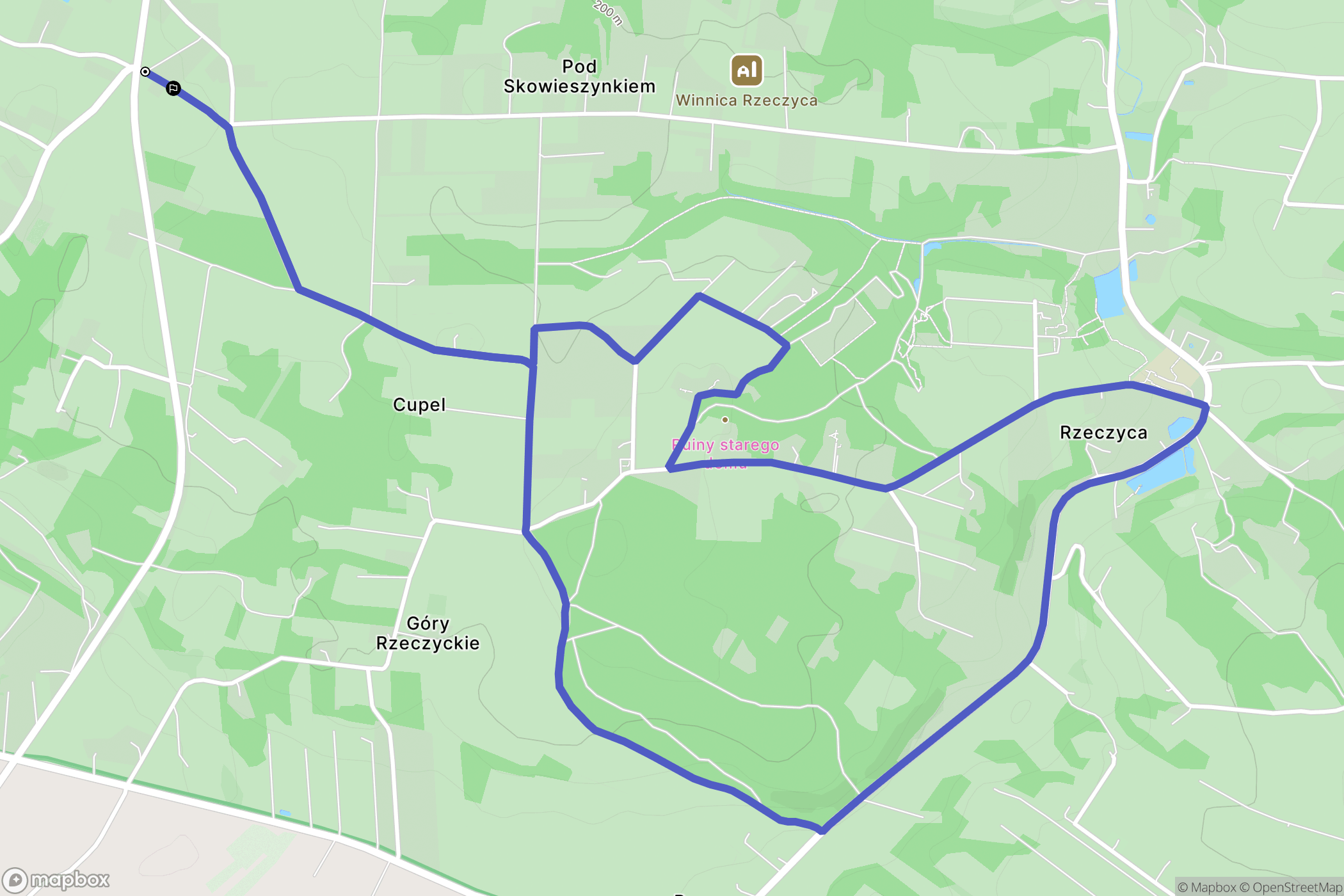 Skowieszynek: mapa trasy - Poland