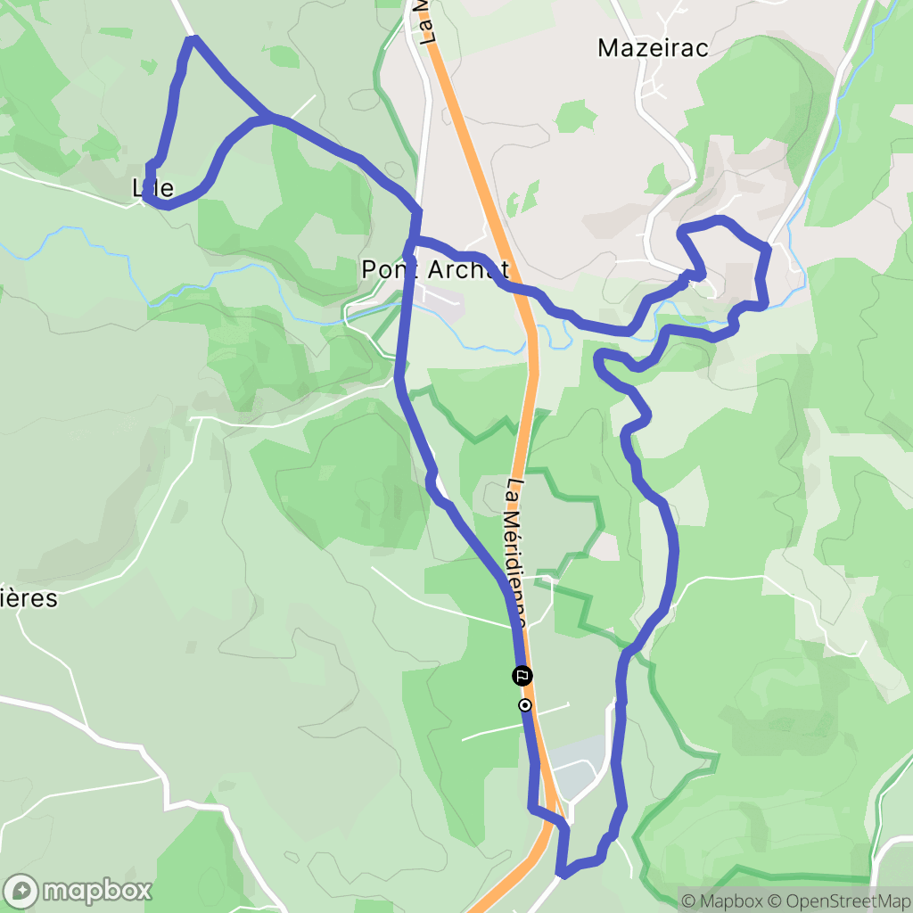 Peyre en Aubrac : carte du parcours de randonnée - France