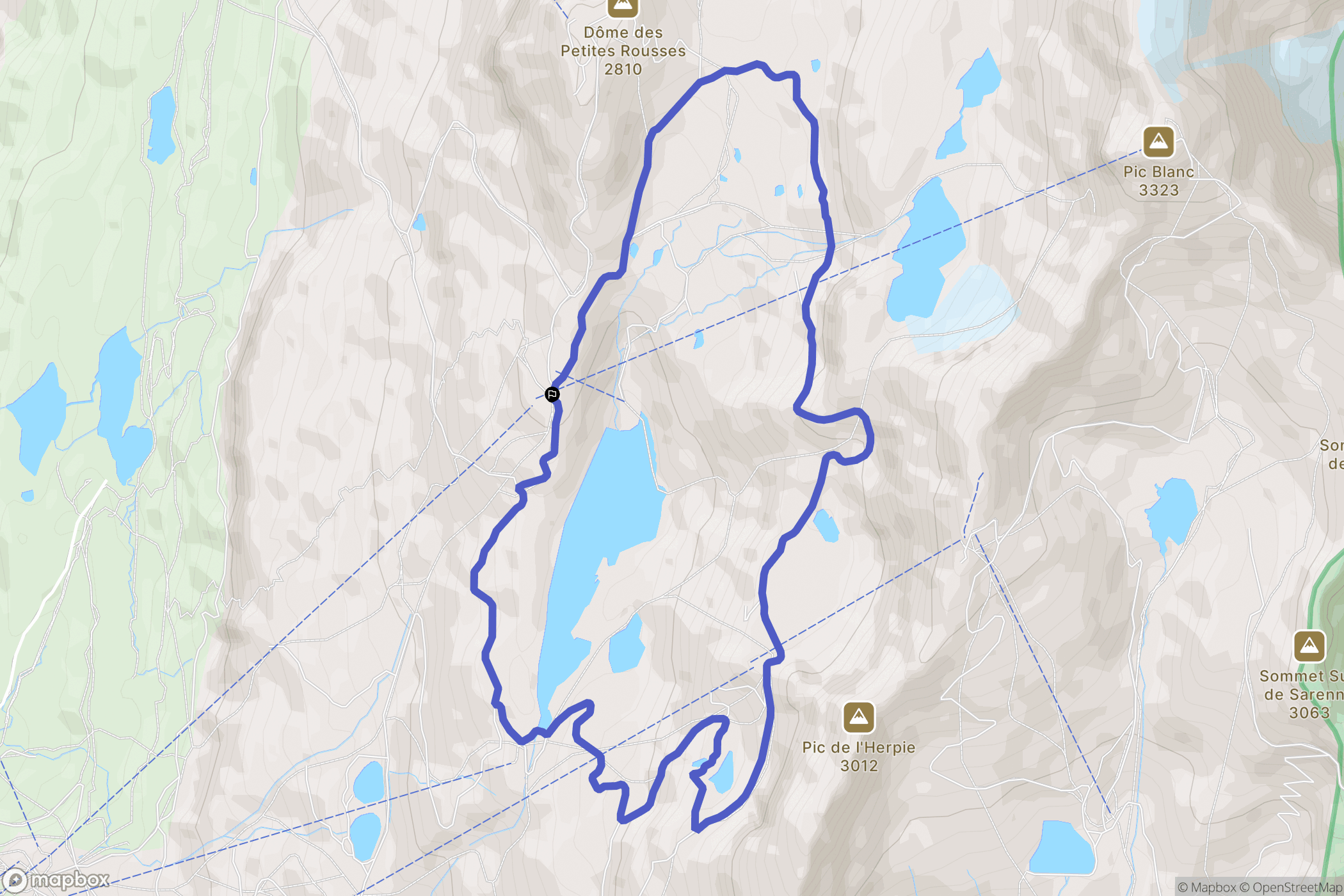 Huez : carte du parcours de randonnée - France