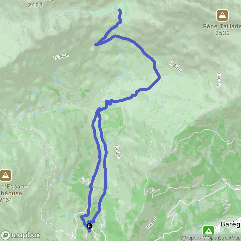 Sers : carte du parcours de randonnée - France