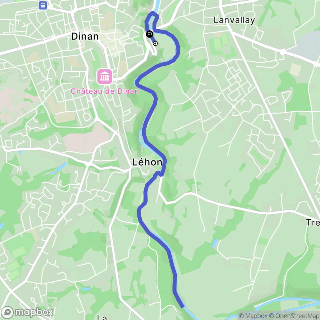 Dinan : carte du parcours de randonnée - France