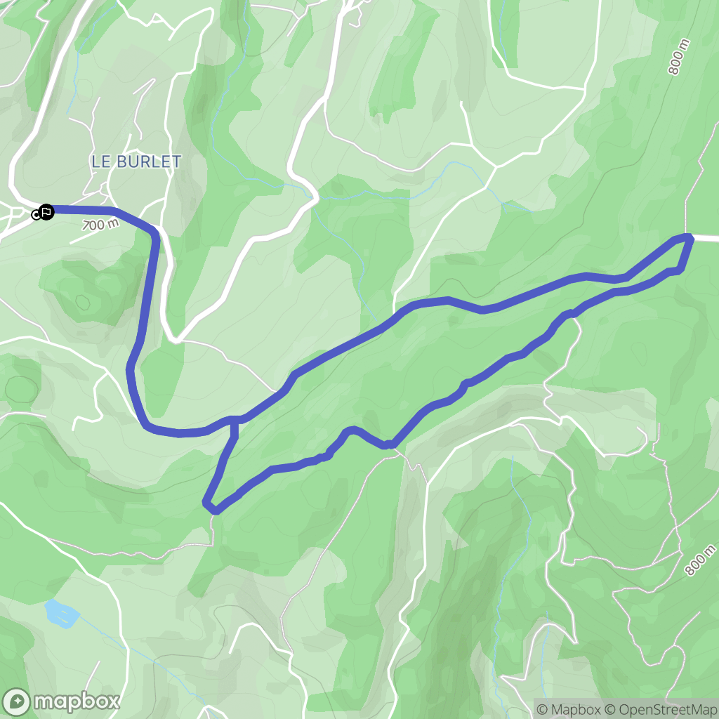 Merlas : carte du parcours de randonnée - France