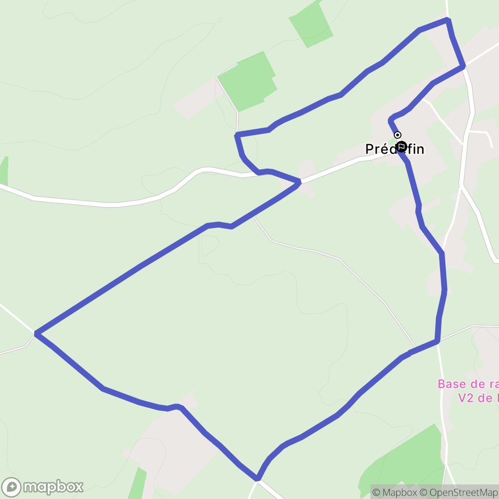 Prédefin : carte du parcours de randonnée - France