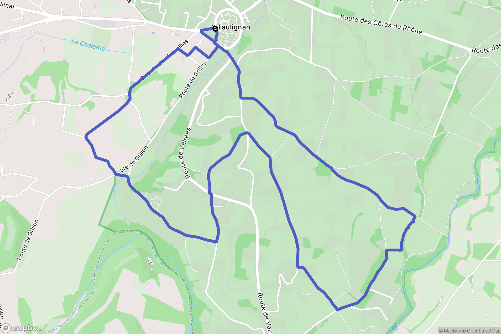 Taulignan : carte du parcours de randonnée - France
