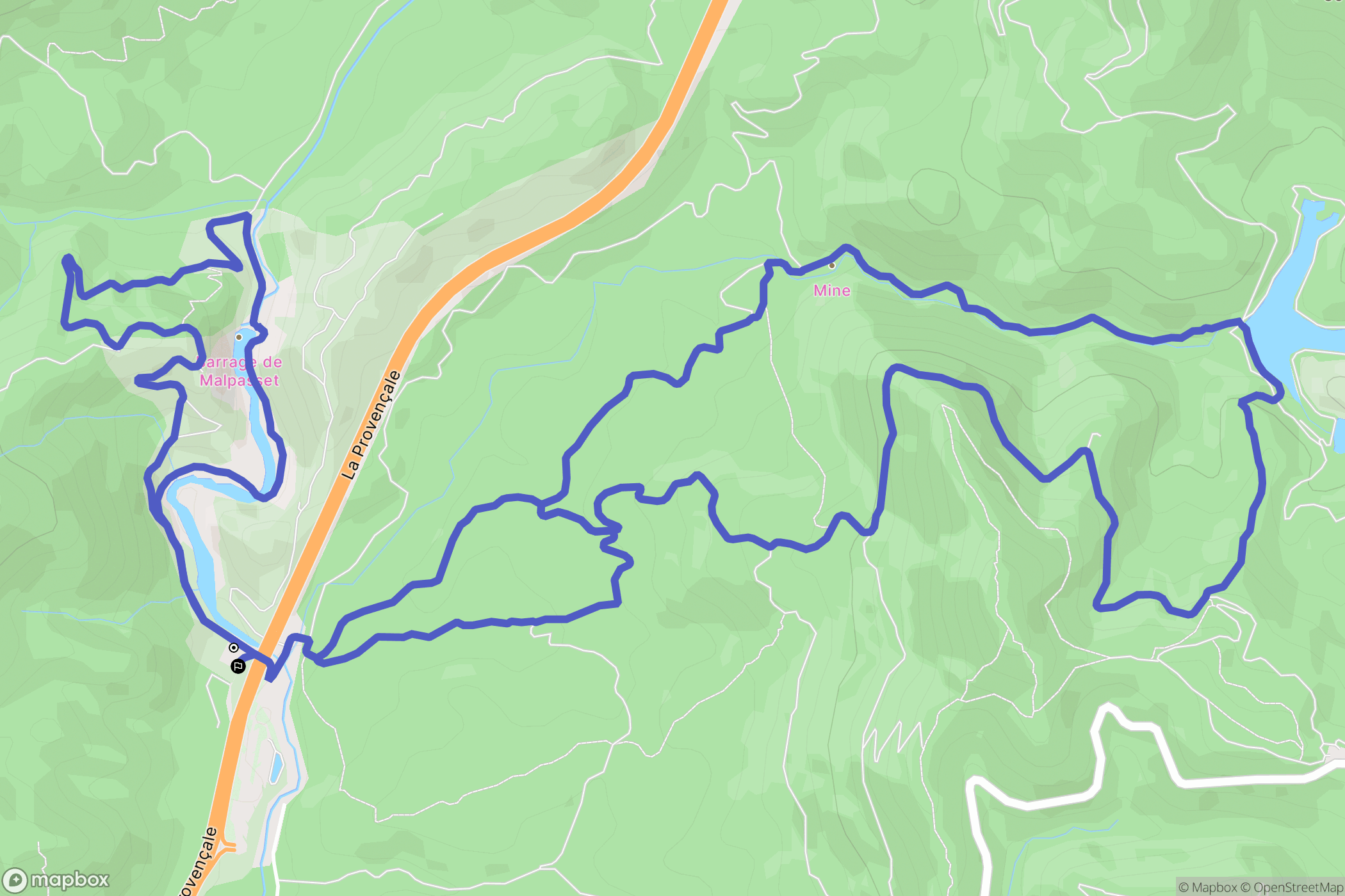 Fréjus : carte du parcours de randonnée - France