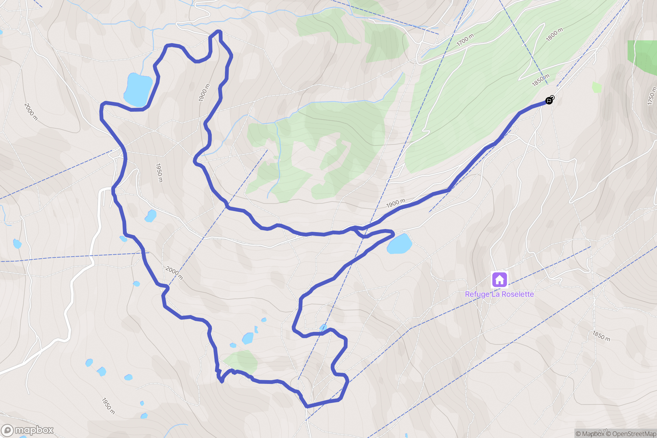 Les Contamines-Montjoie : carte du parcours de randonnée - France