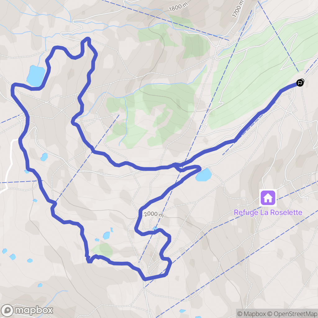 Les Contamines-Montjoie : carte du parcours de randonnée - France