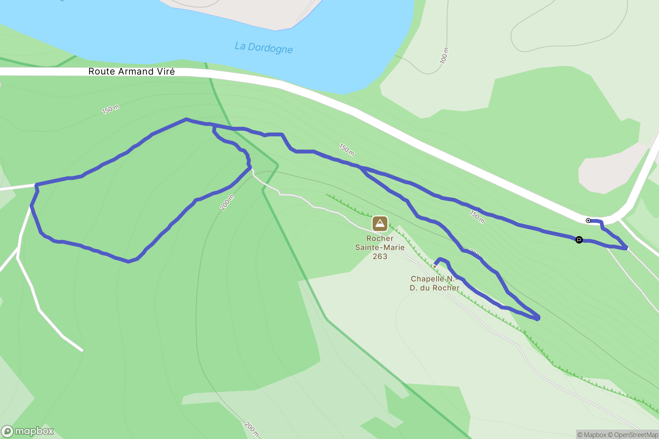 Meyronne : carte du parcours de randonnée - France