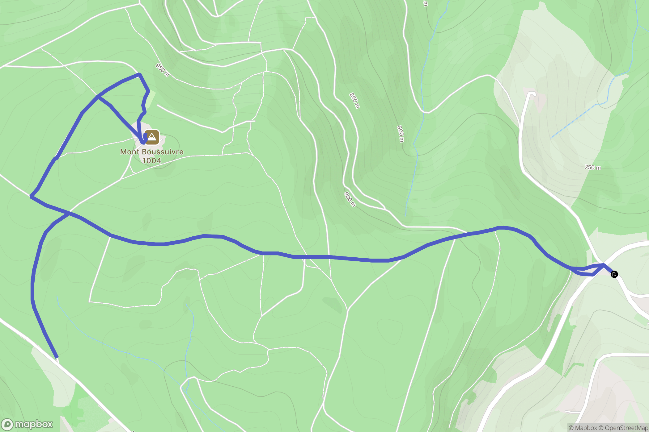 Affoux : carte du parcours de randonnée - France