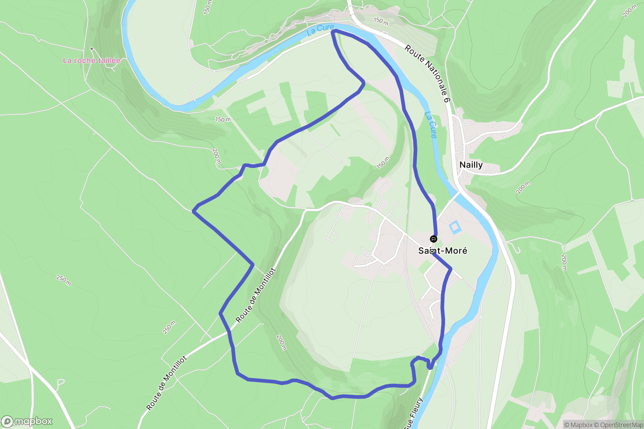 Saint-Moré : carte du parcours de randonnée - France