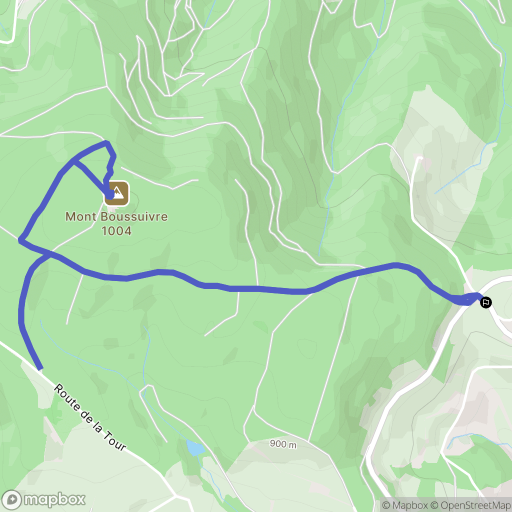 Affoux : carte du parcours de randonnée - France