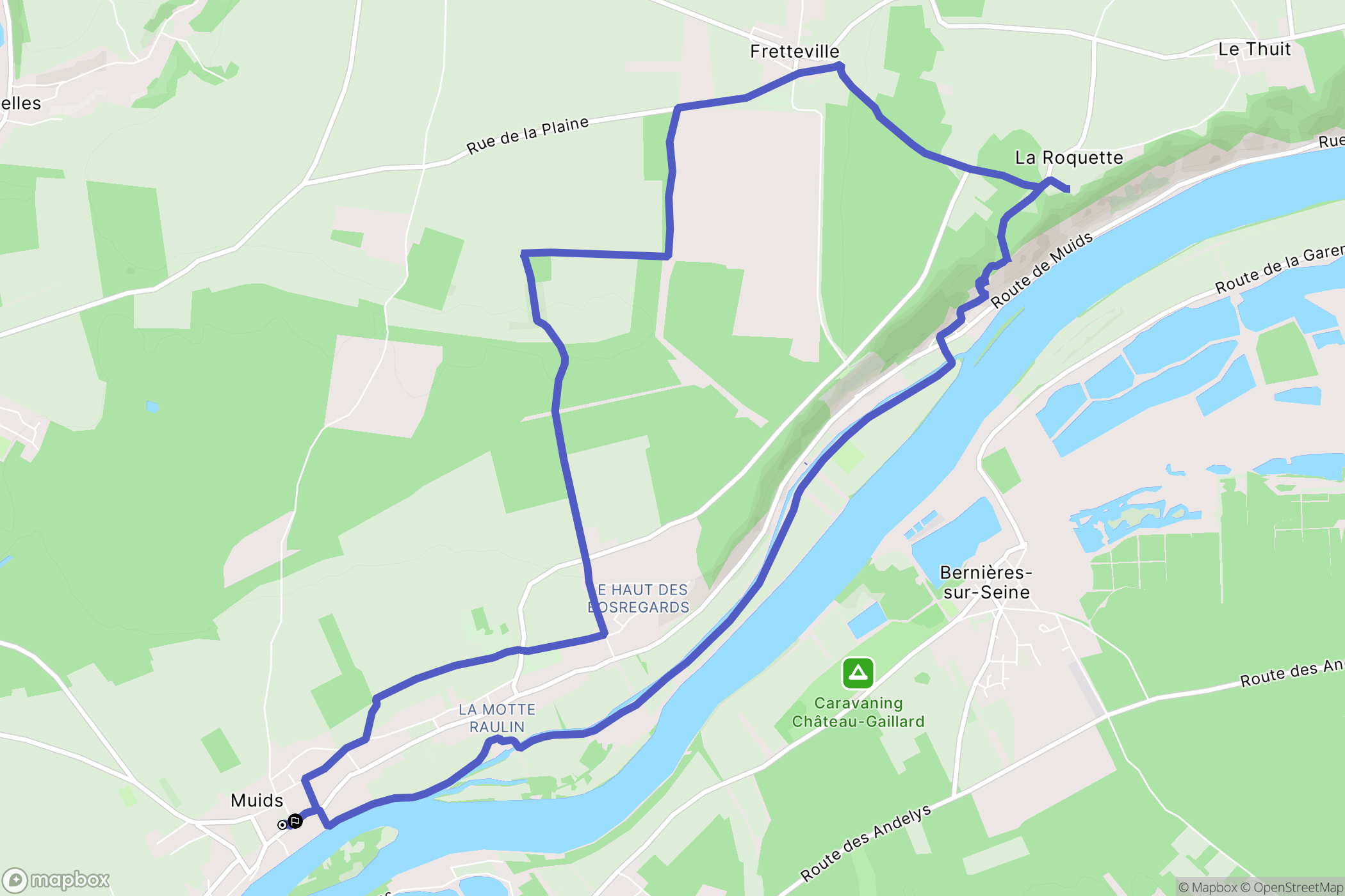 Muids : carte du parcours de randonnée - France