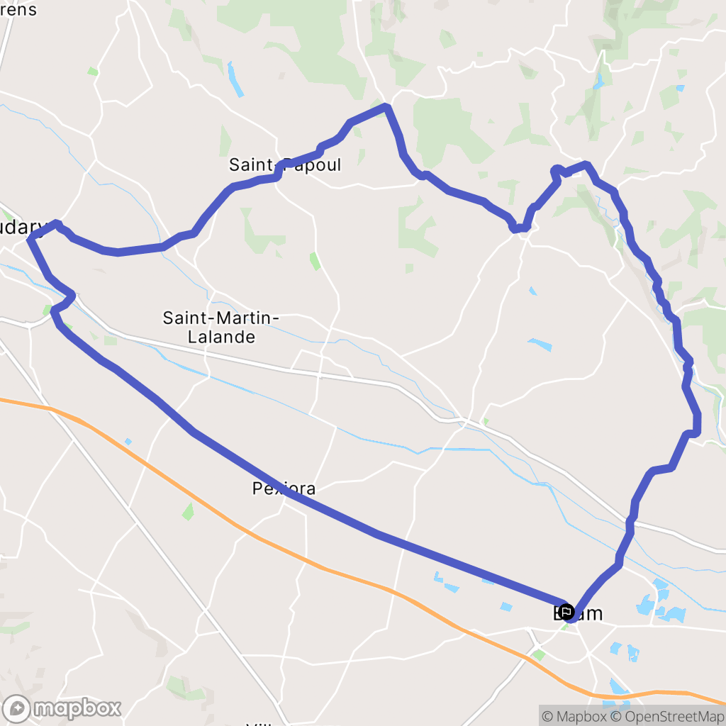 Bram : carte du parcours de randonnée - France