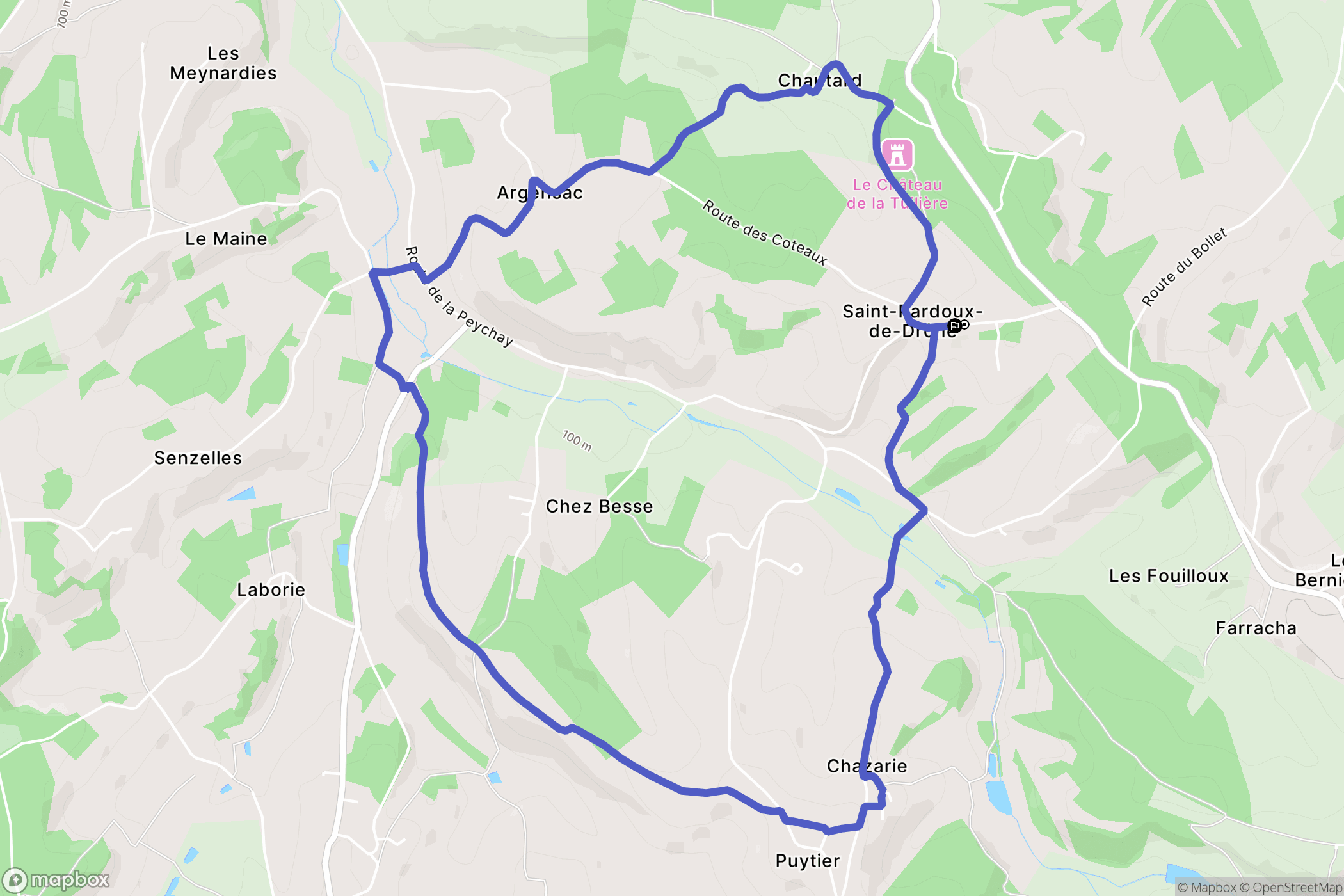 Saint-Pardoux-de-Drône : carte du parcours de randonnée - France