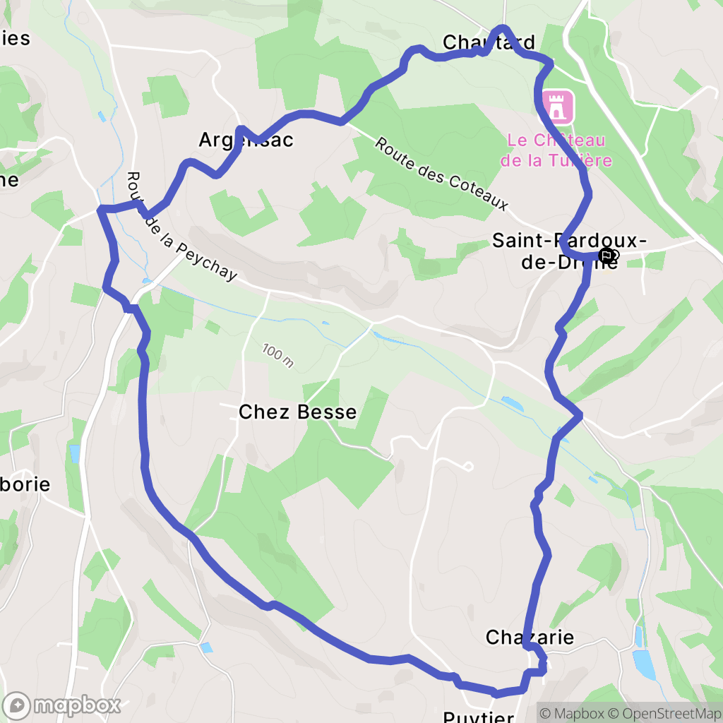 Saint-Pardoux-de-Drône : carte du parcours de randonnée - France