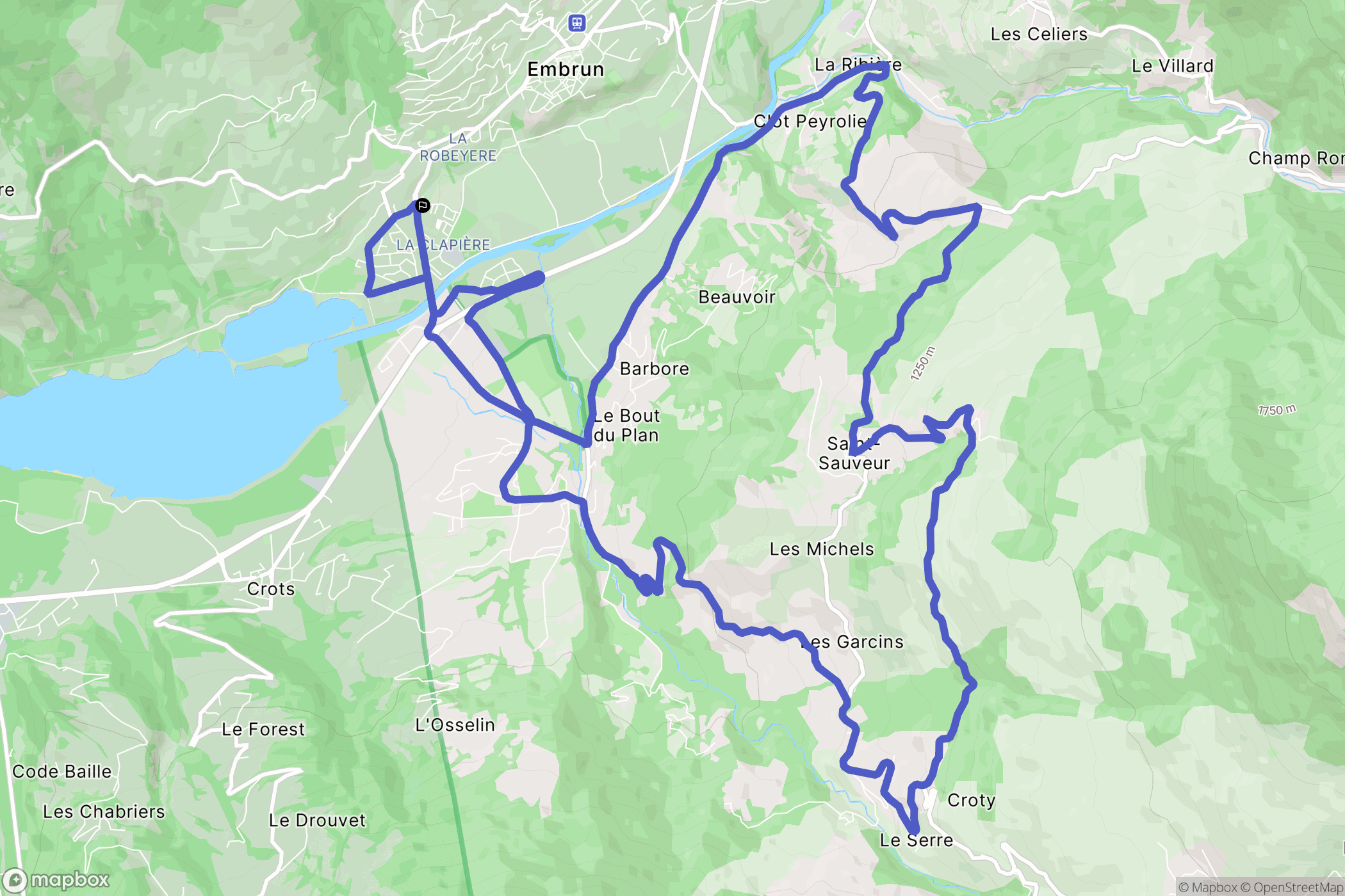 Embrun : carte du parcours de randonnée - France