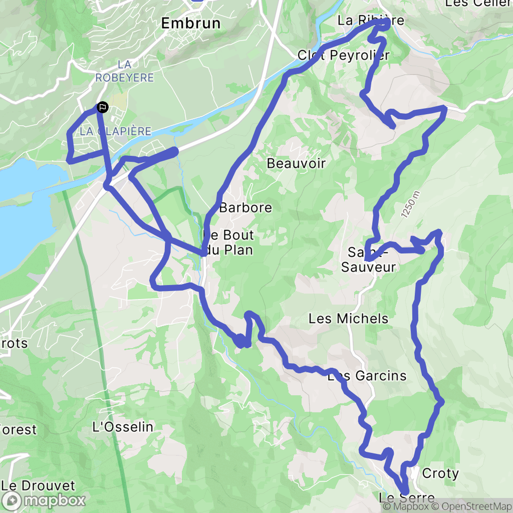 Embrun : carte du parcours de randonnée - France