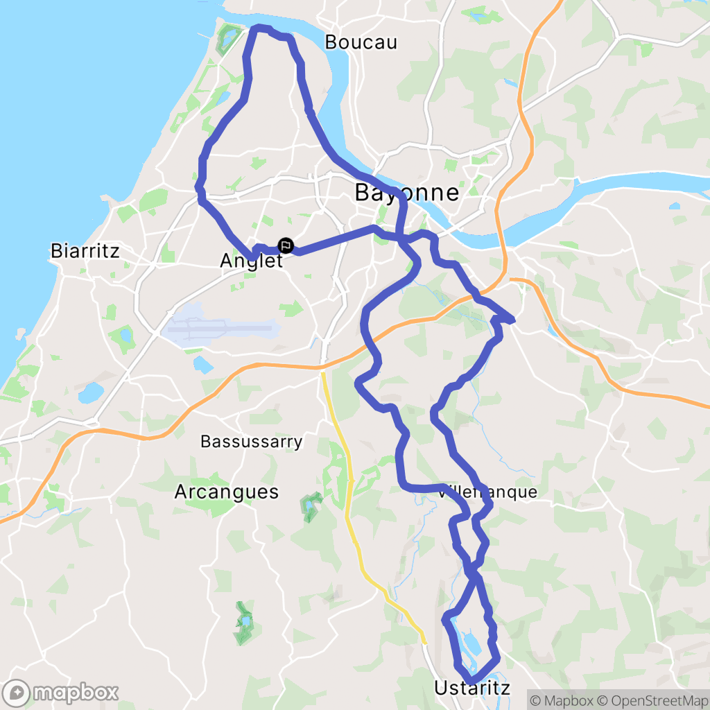 Anglet : carte du parcours de randonnée - France