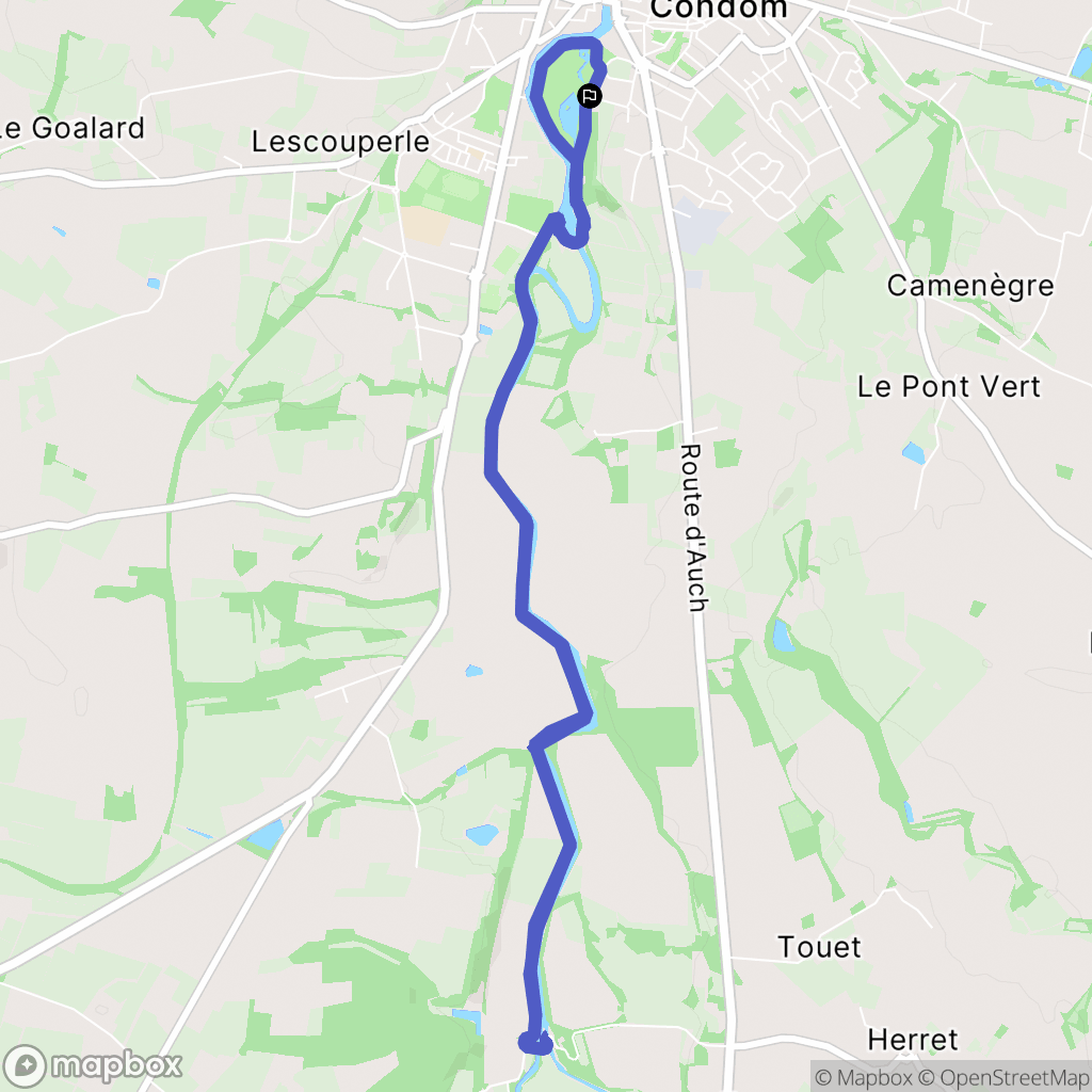 Condom : carte du parcours de randonnée - France