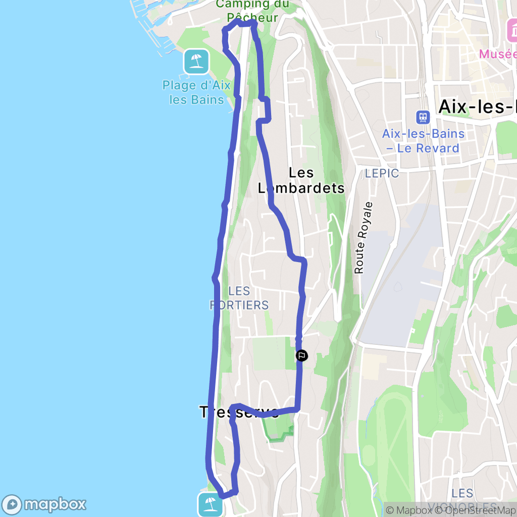 Tresserve : carte du parcours de randonnée - France