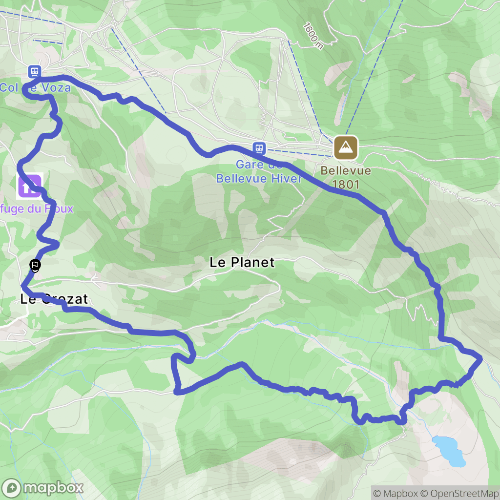 Saint-Gervais-les-Bains : carte du parcours de randonnée - France