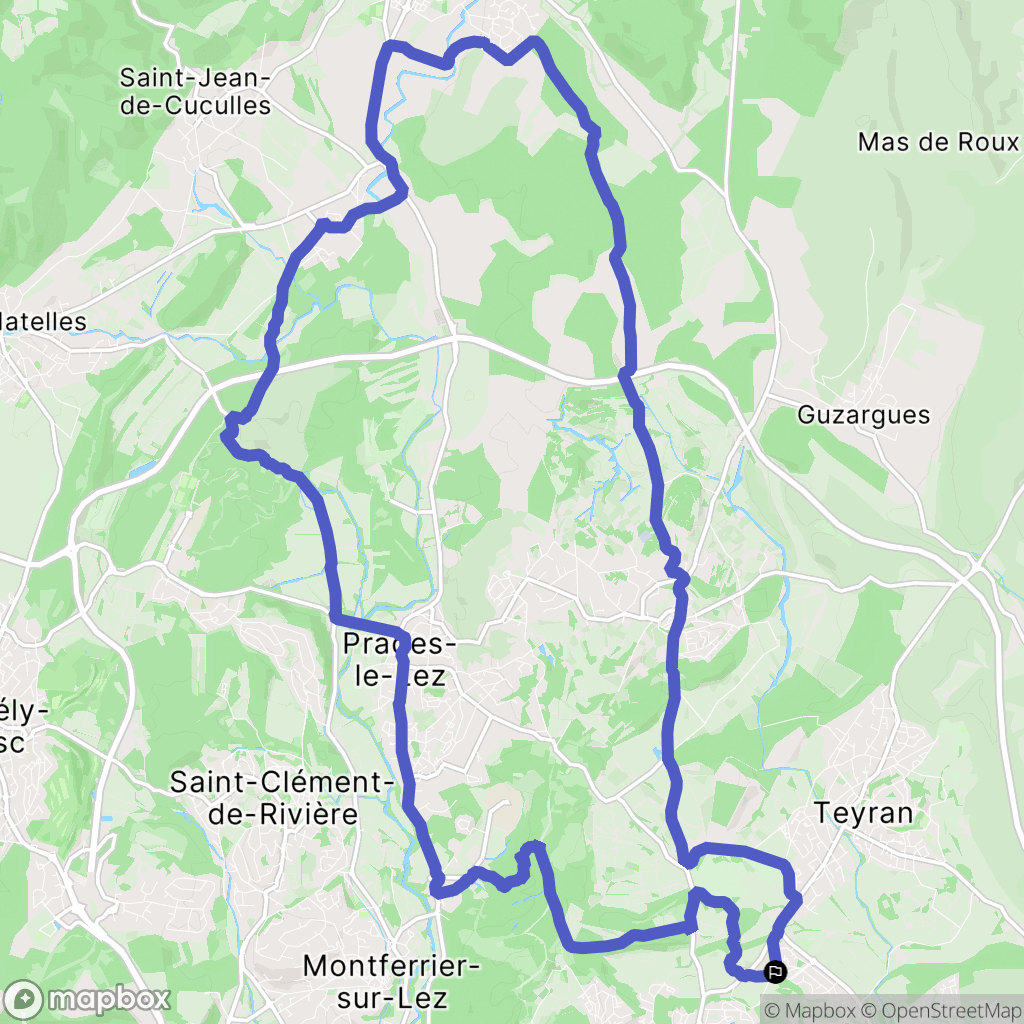 Jacou : carte du parcours de randonnée - France
