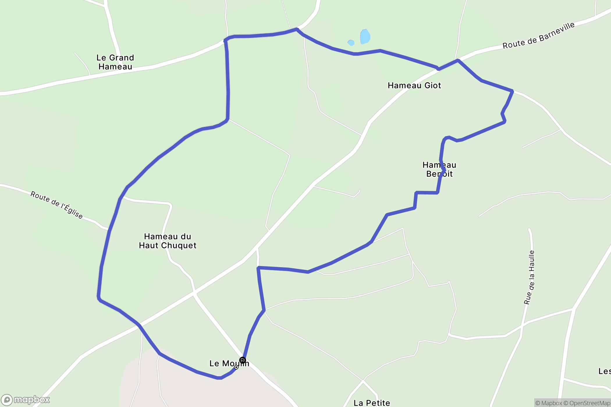 Fierville-les-Mines : carte du parcours de randonnée - France