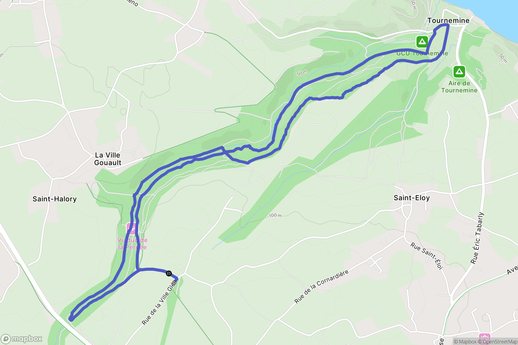 Plérin : carte du parcours de randonnée - France
