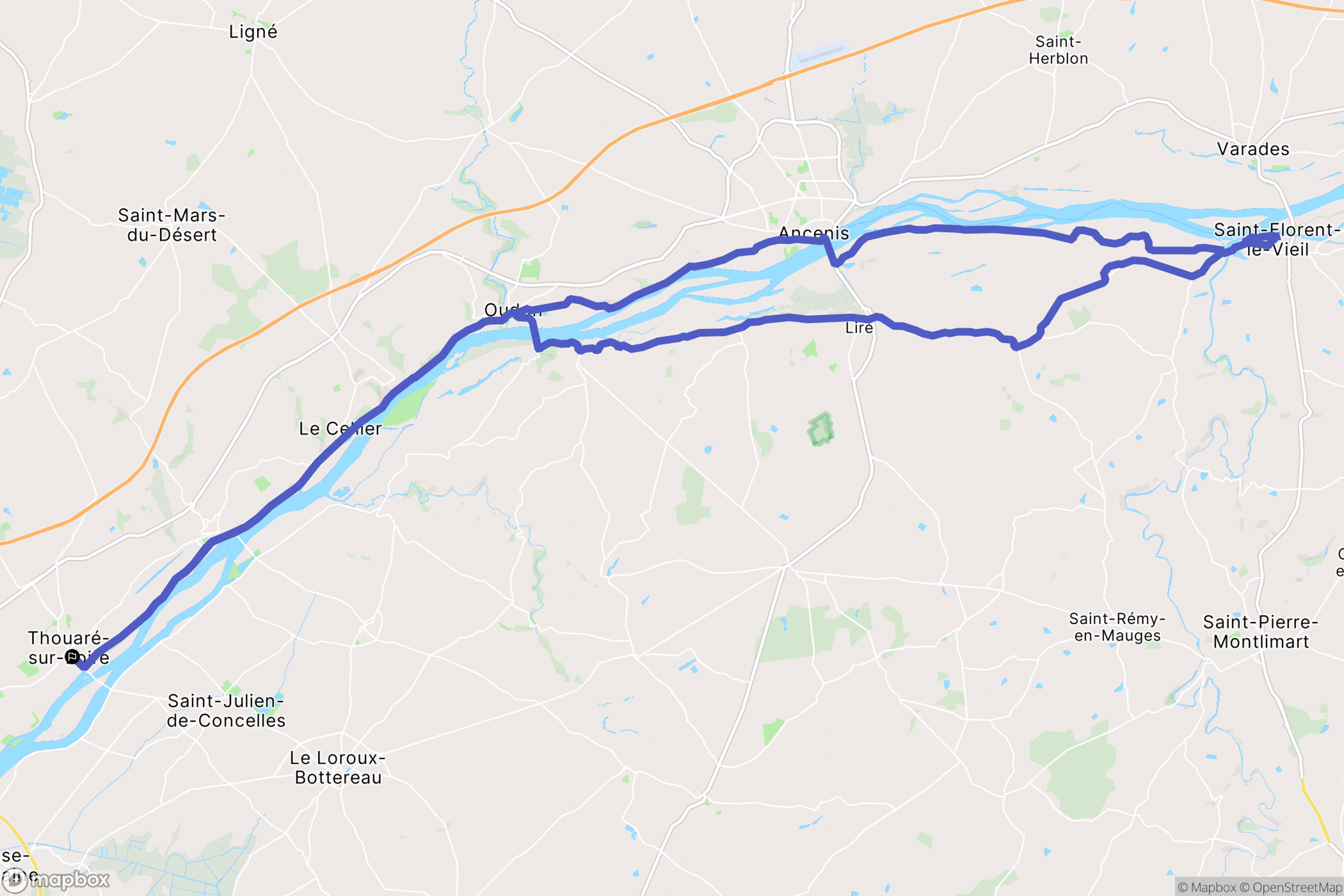 Thouaré-sur-Loire : carte du parcours de randonnée - France