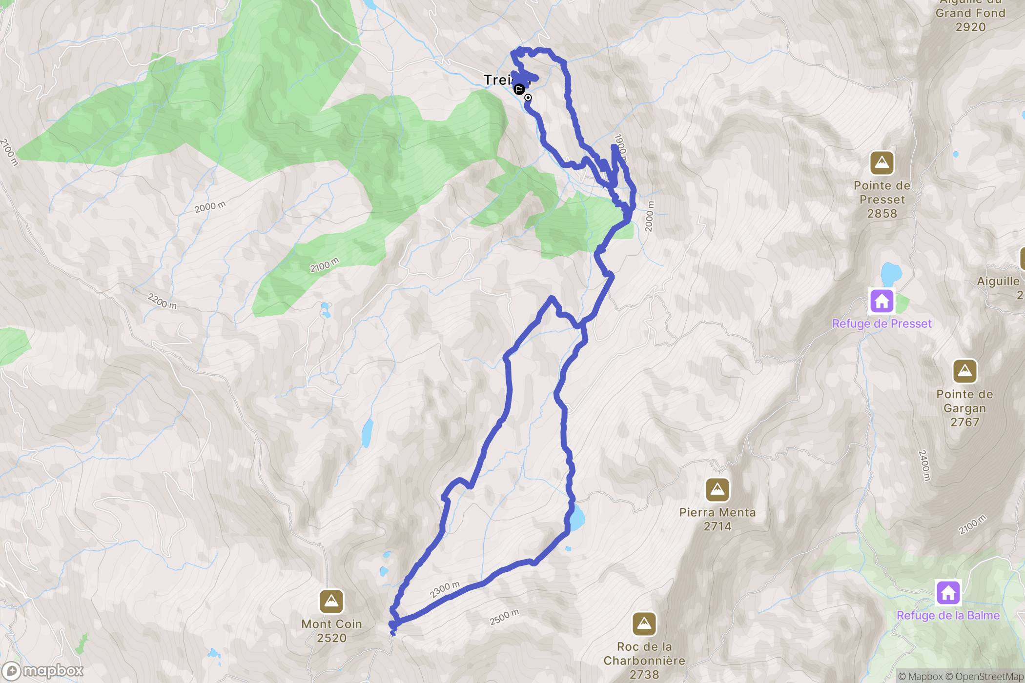 Beaufort : carte du parcours de randonnée - France