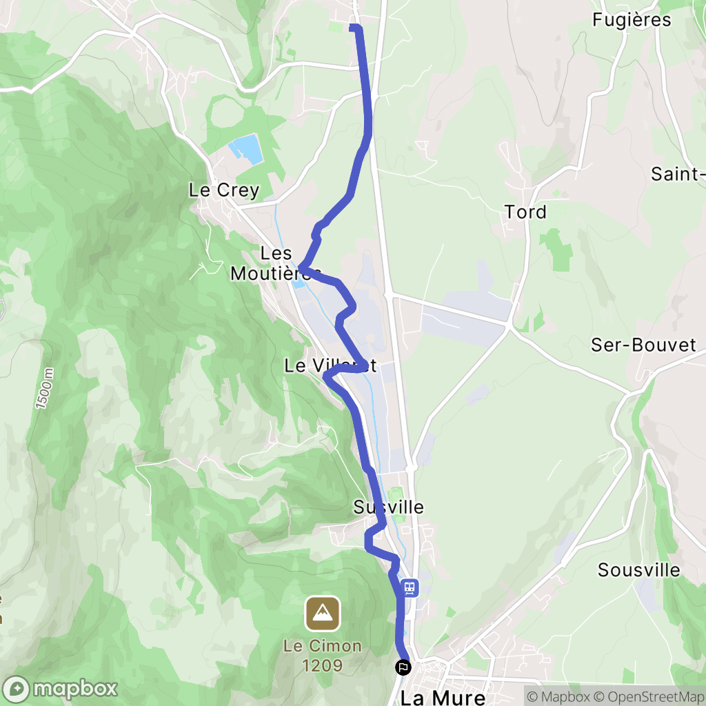 La Mure : carte du parcours de randonnée - France