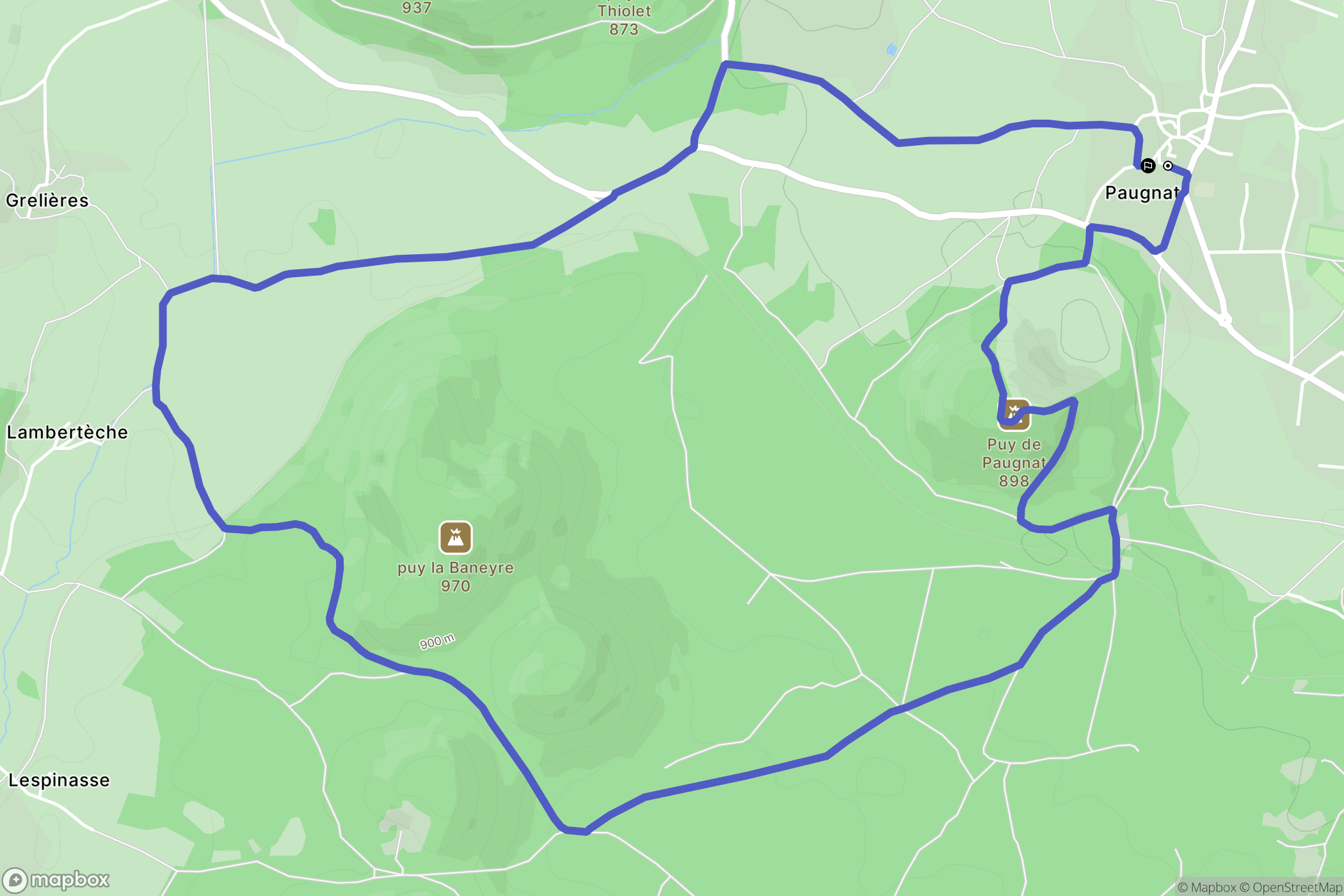 Charbonnières-les-Varennes : carte du parcours de randonnée - France