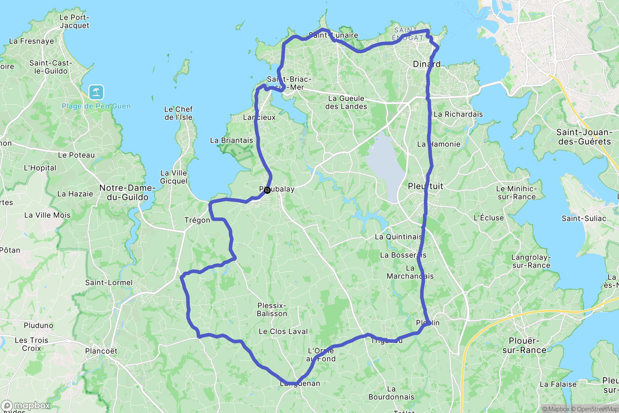 Beaussais-sur-Mer : carte du parcours de randonnée - France