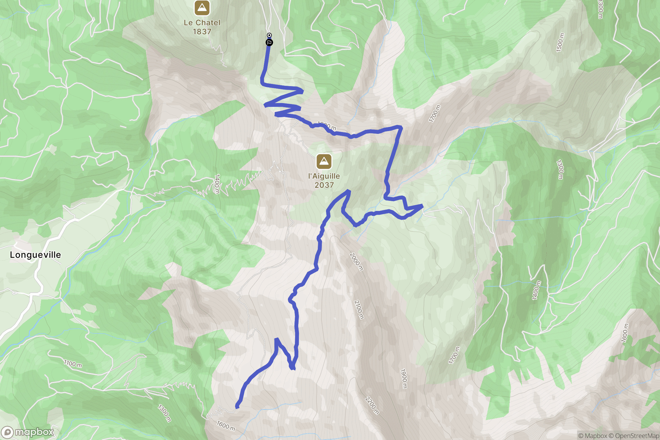 Châtel-en-Trièves : carte du parcours de randonnée - France