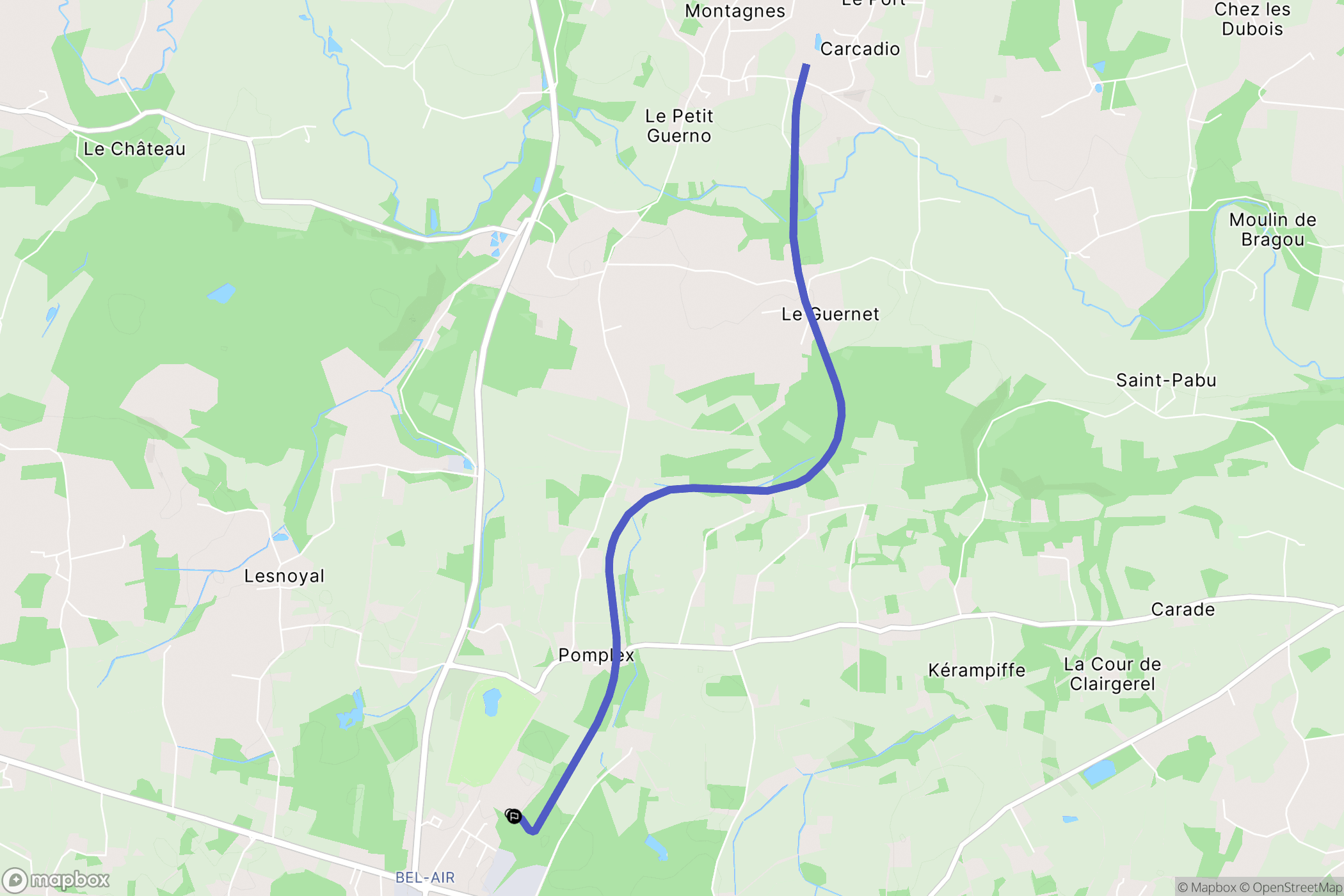 Questembert : carte du parcours de randonnée - France