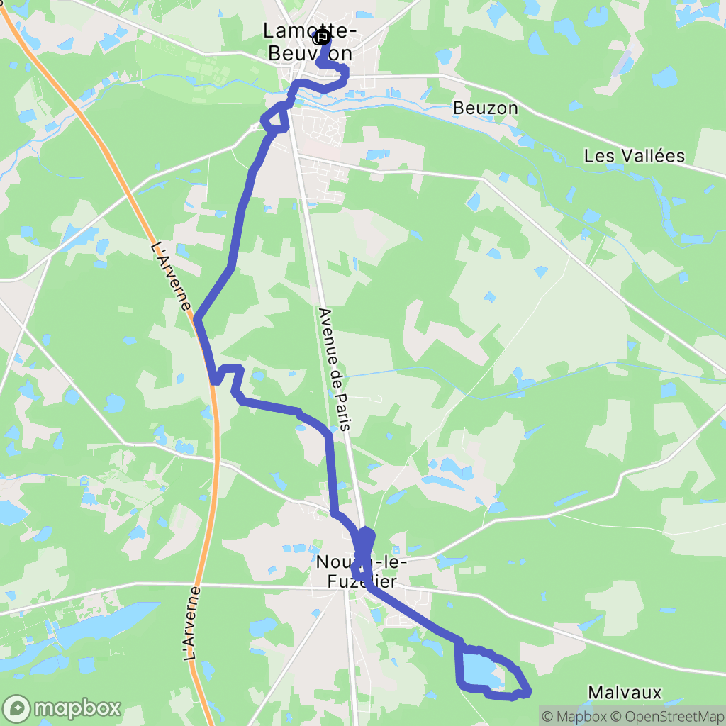 Lamotte-Beuvron : carte du parcours de randonnée - France