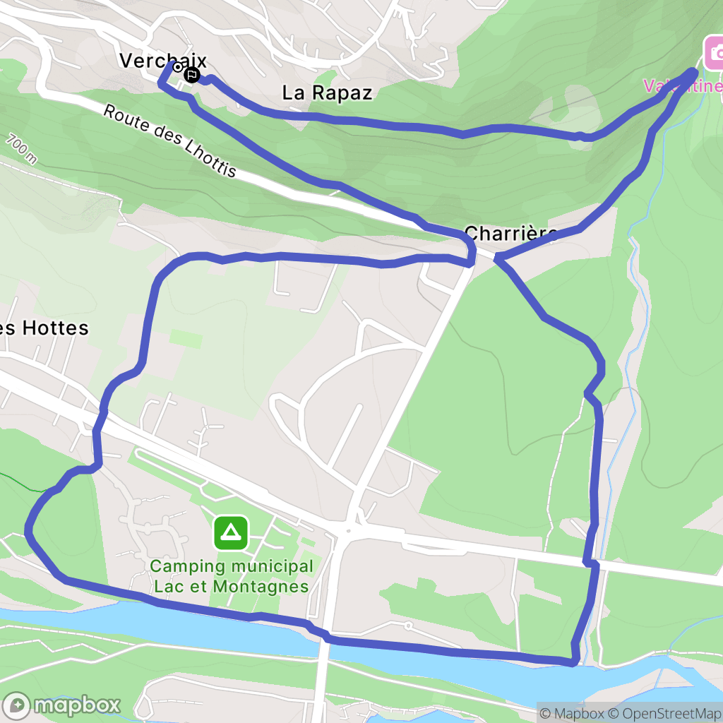 Verchaix : carte du parcours de randonnée - France