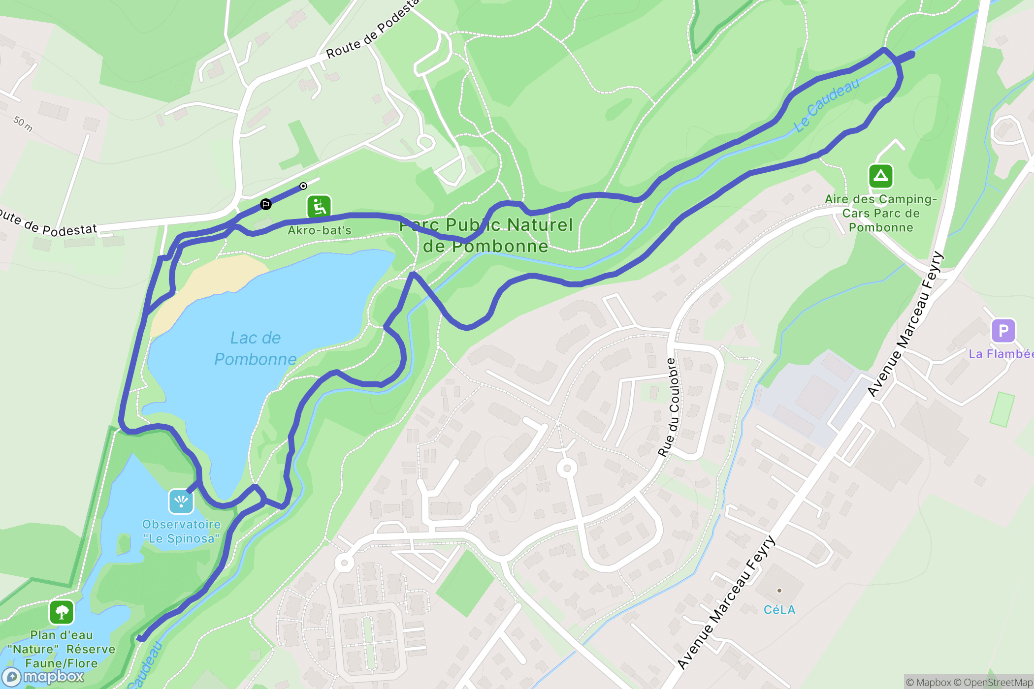 Bergerac : carte du parcours de randonnée - France
