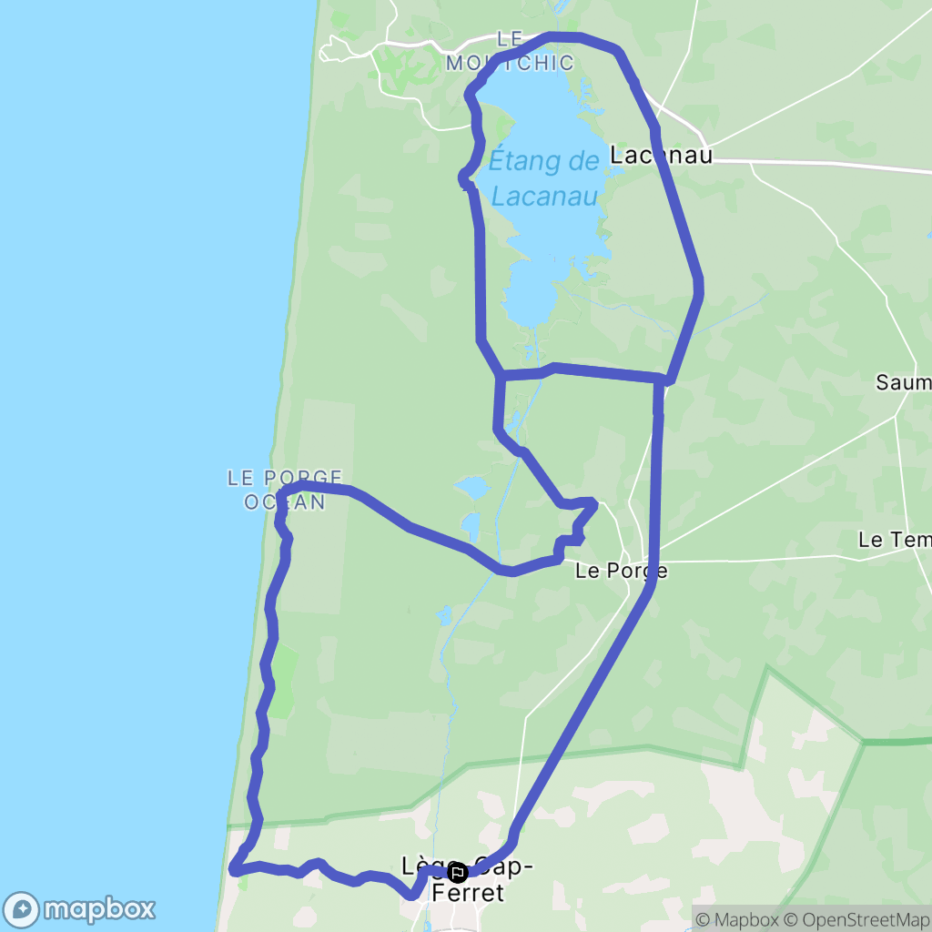 Lège-Cap-Ferret : carte du parcours de randonnée - France