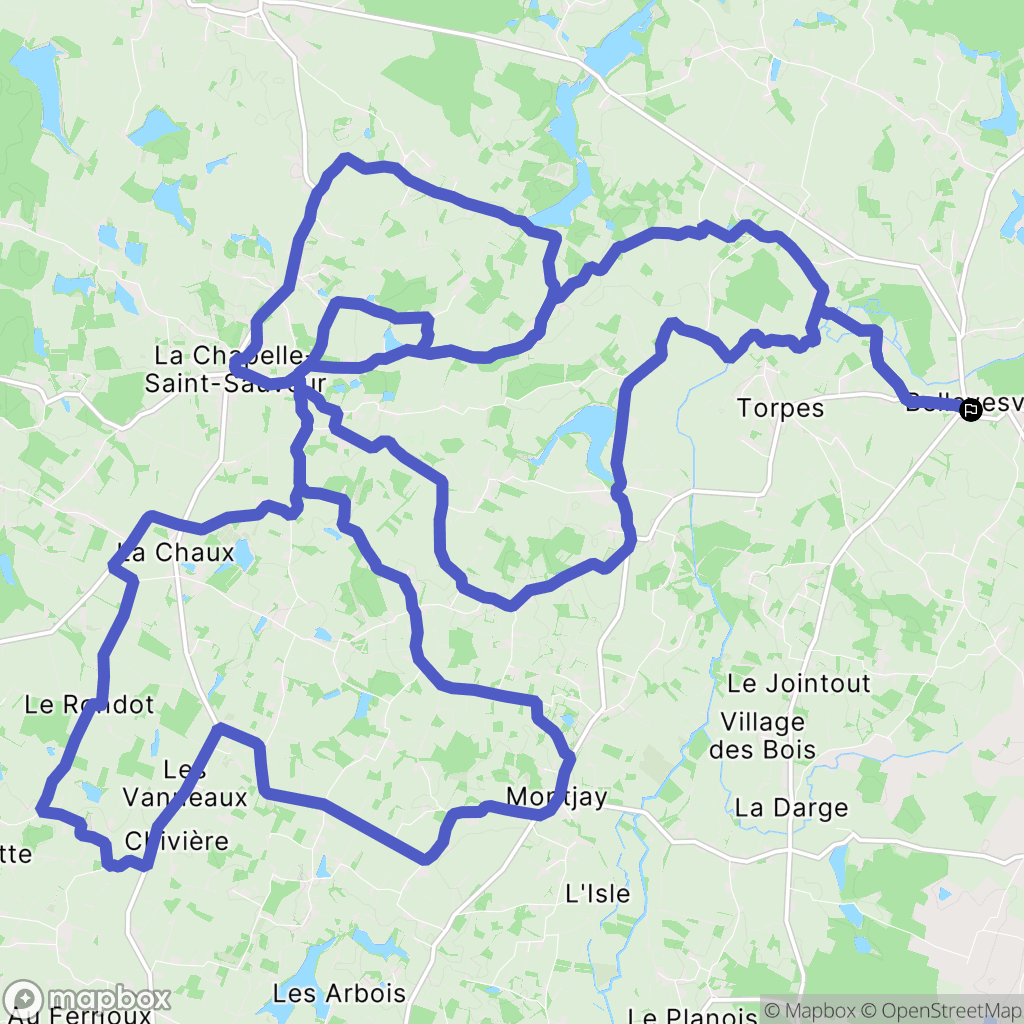 Bellevesvre : carte du parcours de randonnée - France