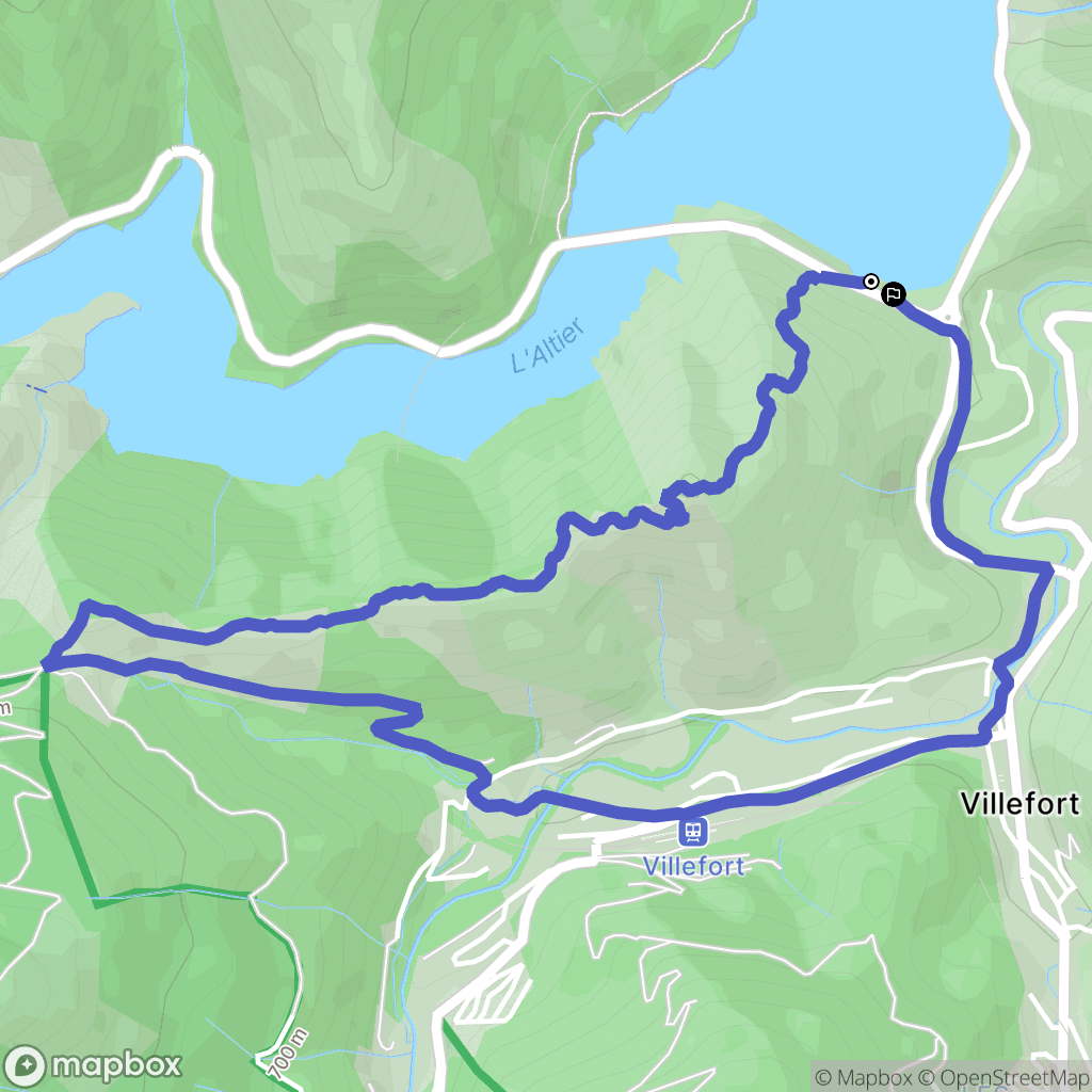 Villefort : carte du parcours de randonnée - France