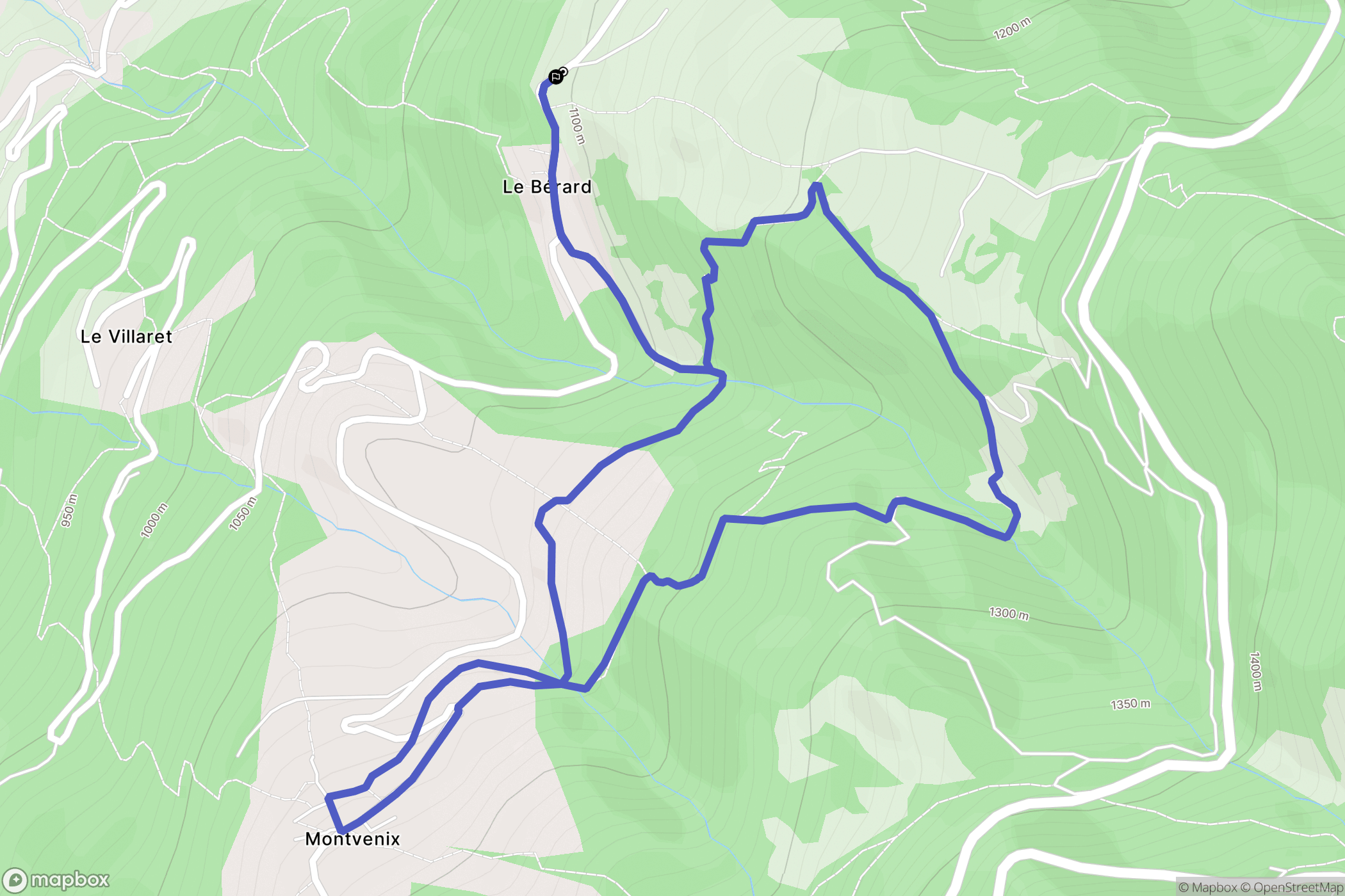 Bourg-Saint-Maurice : carte du parcours de randonnée - France