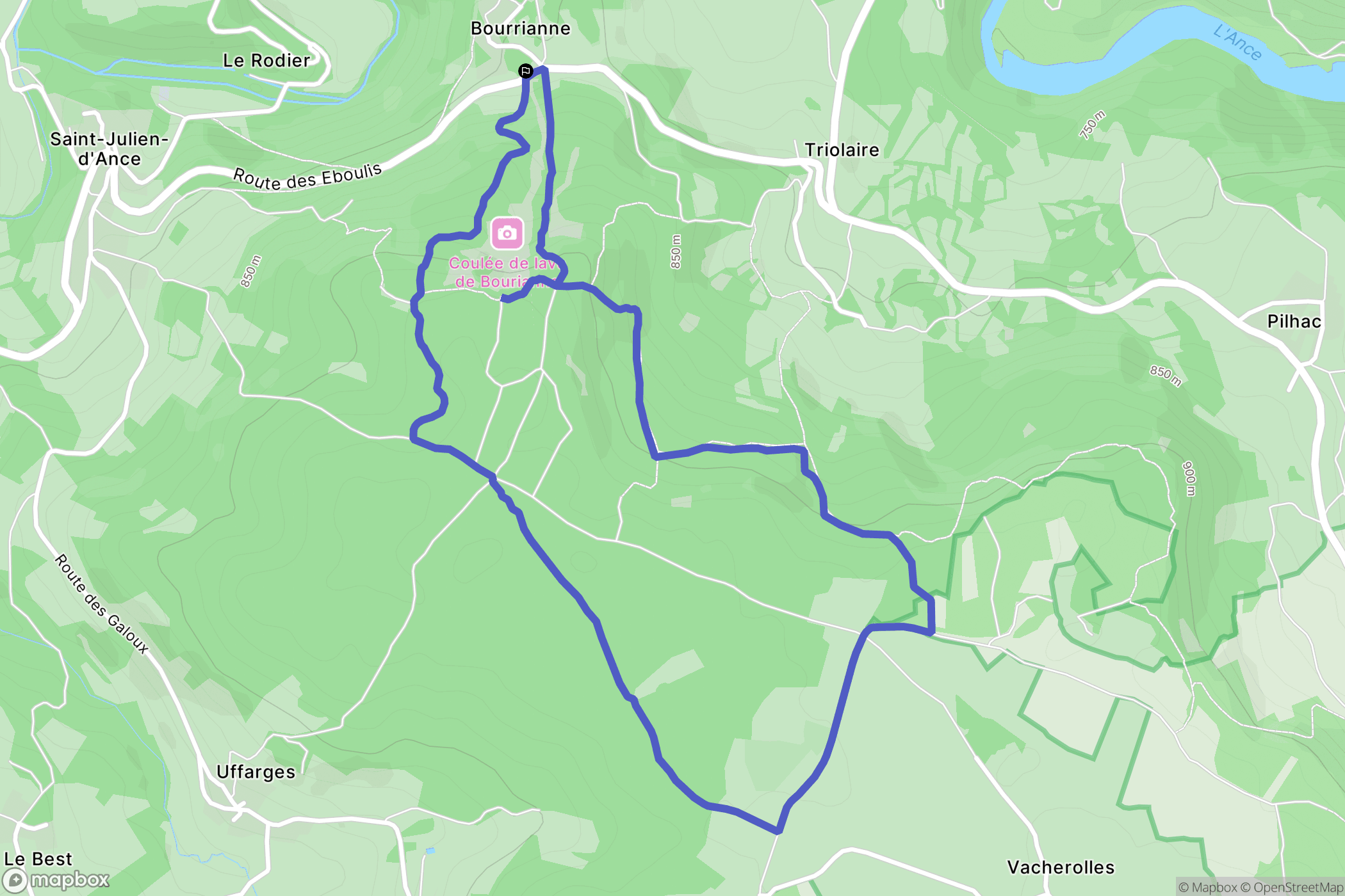 Saint-Julien-d'Ance : carte du parcours de randonnée - France