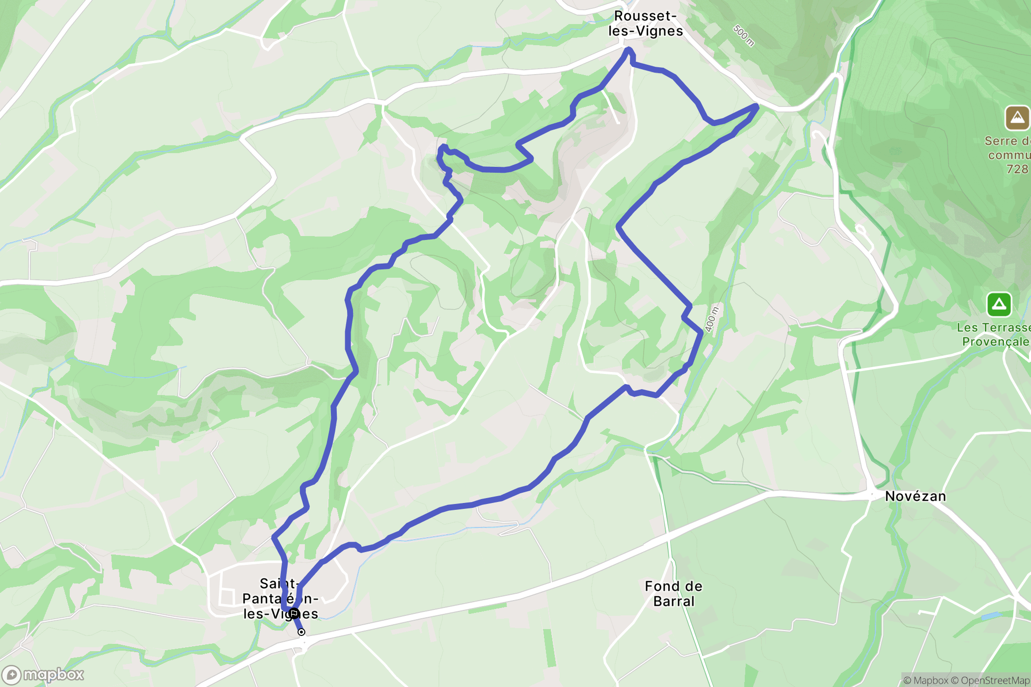 Saint-Pantaléon-les-Vignes : carte du parcours de randonnée - France