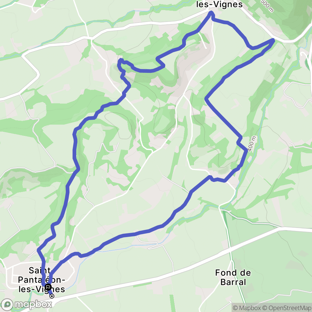 Saint-Pantaléon-les-Vignes : carte du parcours de randonnée - France